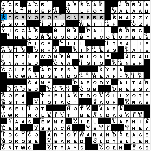 Sunday Crossword Puzzles on Fill  And Entertaining Clues Make For A Terrific Sunday Crossword