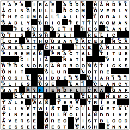 Sunday Crossword Puzzles on Patrick Berry   S New York Times Crossword     Film No R