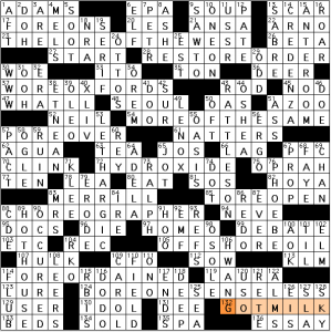Merl Reagle's 12/19/10 "Crunch Time" crossword answers
