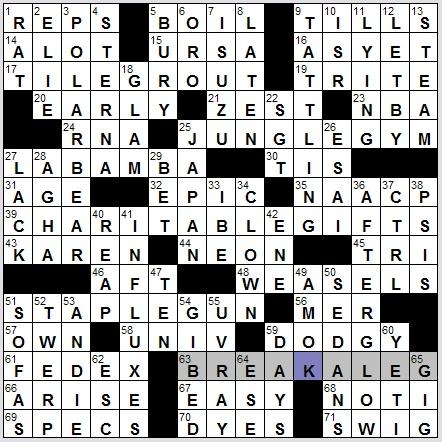  Crossword on Michael Barnhart S New York Times Crossword Pannonica S Review