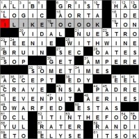 LA Times crossword answers, 7 14 11