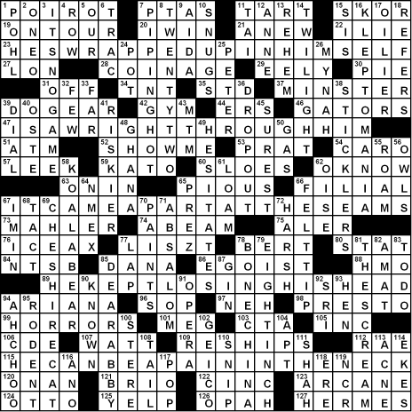 Times Crossword Puzzles on Jonathan L  O Rourke S Syndicated La Times Solution 10 30 11   My Ex
