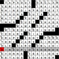 Los Angeles Times crossword puzzle solution, 10 20 11