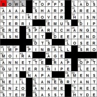 Los Angeles Times crossword puzzle solution, 11 29 11