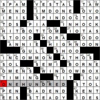 Los Angeles Times crossword puzzle solutions, 1 12 12