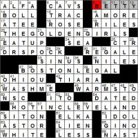 Los Angeles Times crossword puzzle solution, 1 17 12