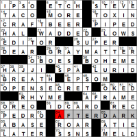 Los Angeles Times crossword puzzle solution, 1 24 12