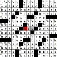 Los Angeles Times crossword puzzle solution, 1 26 12