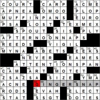 Los Angeles Times crossword puzzle solutions, 1 31 12