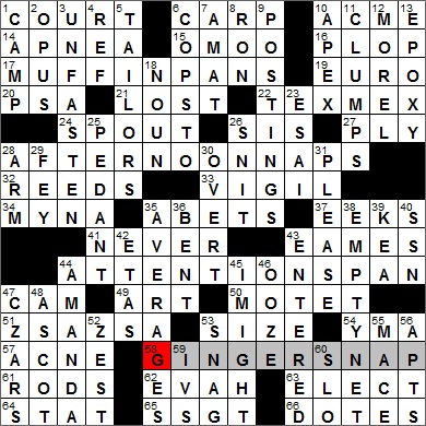 Crossword Puzzles Times on Los Angeles Times Crossword Puzzle Solution 1 26 12 Los Angeles Times