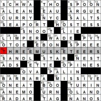Los Angeles Times crossword puzzle solution, 1 5 12
