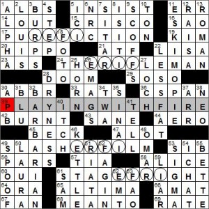 Los Angeles Times crossword solution, 3 22 12