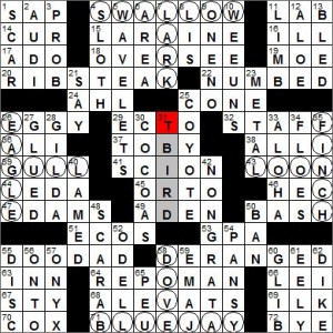 Los Angeles Times crossword solution, 3 29 12