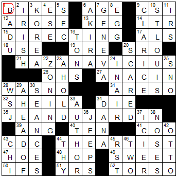 Celebrity Crossword Puzzles on Celebrity Crossword Solution  3 5 12  Movie Monday  Orbach