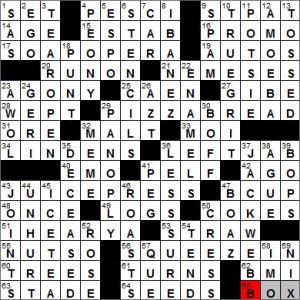 Los Angeles Times crossword solution, 5 31 12