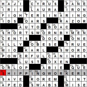 Los Angeles Times crossword solution, 5 24 12