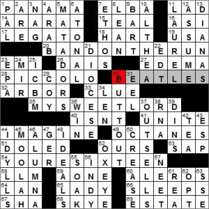 Los Angeles Times crossword solution, 5 28 12
