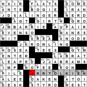 Los Angeles Times crossword solution, 6 5 12