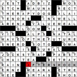 Los Angeles Times crossword solution, 6 7 12