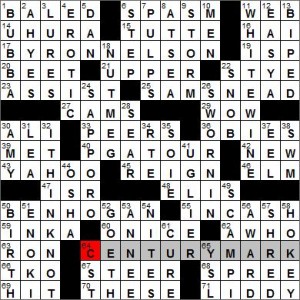 Los Angeles Times crossword solution, 6 12 12