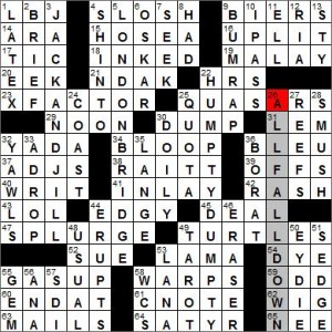 Los Angeles Times crossword solution, 6 19 12