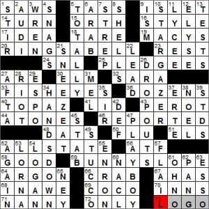 Los Angeles Times crossword solution, 7 26 12