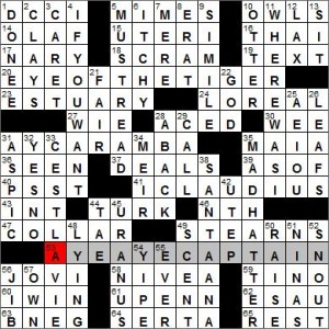 Los Angeles Times crossword solution, 8 13 12