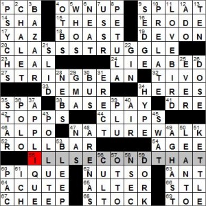 Los Angeles Times crossword solution, 9 4 12