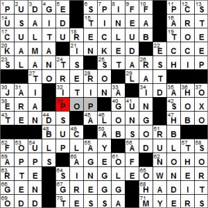 Los Angeles Times crossword solution 9 13 12