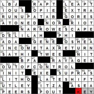 Los Angeles Times crossword solution, 9 18 12