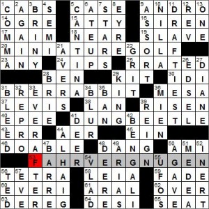 Los Angeles Times crossword solution, 10 4 12