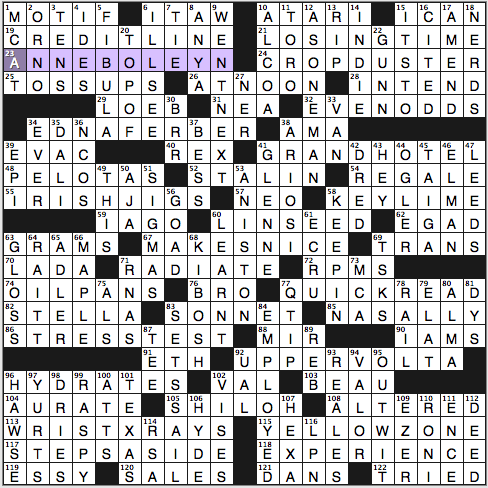Times Crossword Puzzles on Syndicated Los Angeles Times Crossword Alphabetical Pairings
