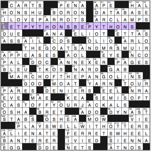 Merl Reagle crossword solution, 12 29 13 "Animals House"