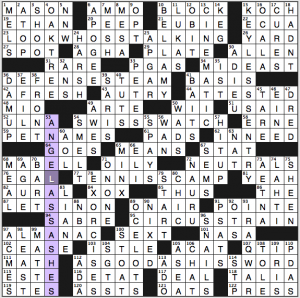 LA Times crossword solution, 12 22 13 "Extras"