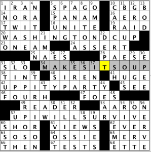 CrosSynergy / Washington Post crossword solution - 12/19/13
