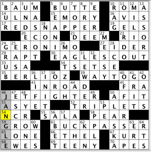 CrosSynergy / Washington Post crossword solution - 12/30/13