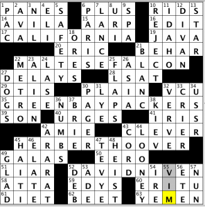 CrosSynergy / Washington Post crossword solution - 12/31/13