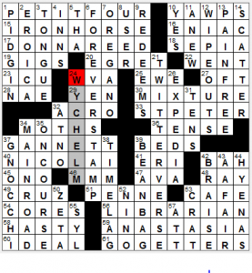 NY Times crossword solution, 1 3 14, no 0103