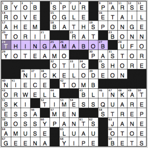 NY Times crossword solution, 1 8 14, no. 0108