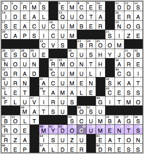 Chicago Reader crossword / Ink Well crossword solution, 1 8 14 "Double-O"