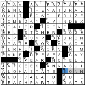 Newsday crossword solution, 1 11 14 "Saturday Stumper"
