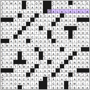 NY Times crossword solution, 1 12 14, It's Only "A" Game