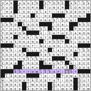 Los Angeles Times Sunday crossword solution, 1 26 14 "Just Say No"