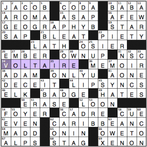 NY Times crossword solution, 1 15 14, no. 0115