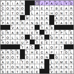 NY Times crossword solution, 1 4 14, no. 0104