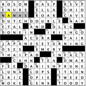 CrosSynergy / Washington Post crossword solution - 01/04/13