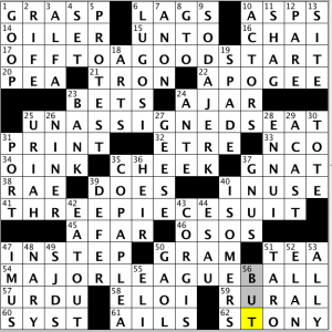 CrosSynergy / Washington Post crossword solution - 01/06/14