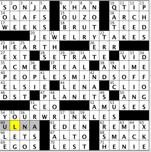 CrosSynergy / Washington Post crossword solution - 01/08/14