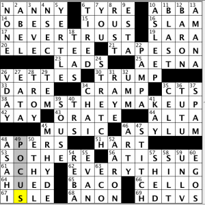 CrosSynergy / Washington Post crossword solution - 01/22/14