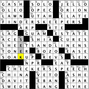 CrosSynergy / Washington Post crossword solution - 01/25/14